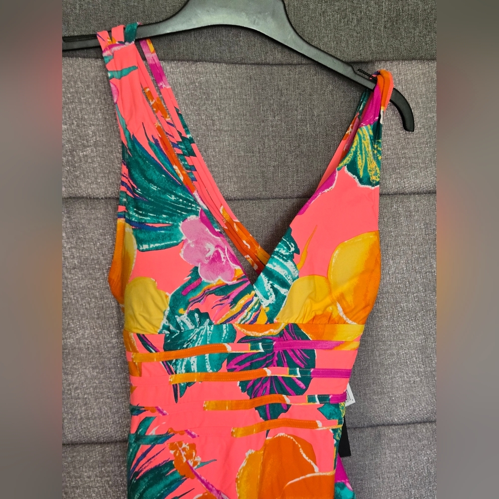 New With Tags La Blanca Isla Del Sol One-Piece Swimsuit, Mutli, Women's 8 - Picture 3 of 10